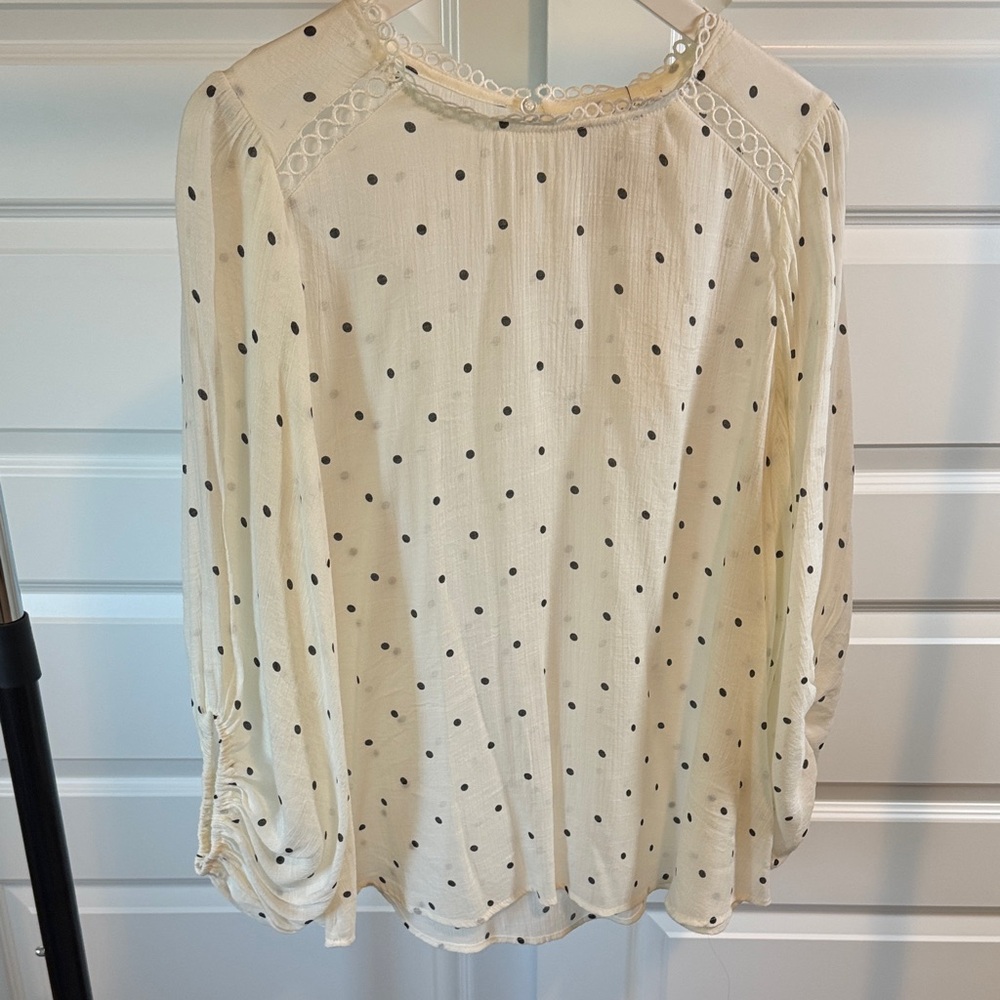 Polka Dot Cream Blouse